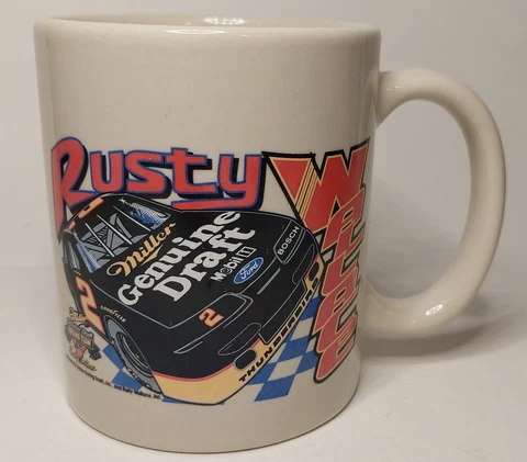 Rusty Wallace Miller Genuine Draft Coffee Mug MGD Racing Team #2 Vintage 1995 Cover