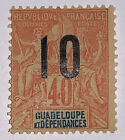 Travelstamps 1892 Guadeloupe Stamps Sg 44 Mint Original Gum 10 40 Overprint