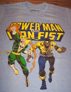 VINTAGE STYLE POWER MAN and IRON FIST Marvel Comics T-Shirt MENS SMALL NEW - Picture 1 of 3