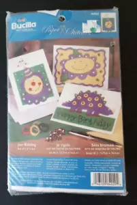 Bucilla Just Kidding Felt Card Kit Paper Stitches Clown Birthday Purple Green - Picture 1 of 4