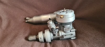 Vintage ASP 46 Marine RC Nitro Engine, Boat, Ship, Tug, with exhaust - Image 1 of 4