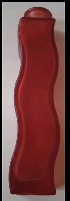 IKEA Vase, 21 cm, rot, Glas, wellenförmig - Bild 1 von 4