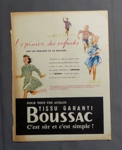 PUB PUBLICITE ANCIENNE ADVERT CLIPPING 200917 / TABLIER EN TISSU BOUSSAC GARANTI - Picture 1 of 1