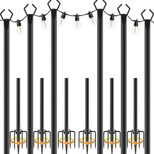 Paquete de 6 postes de luz de metal resistentes de 10 pies soporte iluminacion - Picture 1 of 7