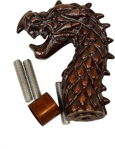 Victorian Desginer Dragon Head Only Handle For Wooden Walking Stick Cane Gift - Picture 1 of 4
