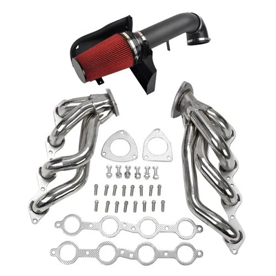 BKRD 4''Cold Air Intake+Exhaust Headers For Chevy GMC Avalanche Silverado Sierra - Image 1 of 4