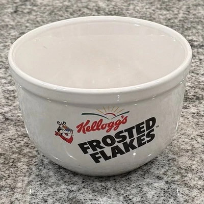 Kellogg’s Frosted Flakes 1999 cuenco de cereal de cerámica blanca Tony the Tiger Houston Foto 1 de 4