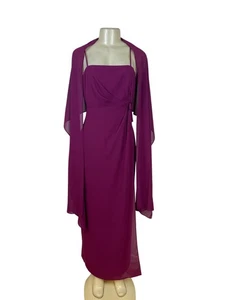 Jordan Magenta Sleeveless Women Formal Evening Gown W/ Spaghetti Straps Sz 11/12 - Picture 1 of 11