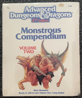 rare 1989 TSR AD&D 2nd Ed Monstrous Compendium Vol 2 (New) - Image 1 of 3
