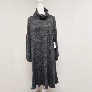 Saturday Sunday Anthropologie Dress Small Sweaterdress Cowl Turtleneck Gray NWT - Picture 1 of 13