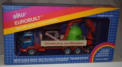 Camión transportador contenedor de reciclaje vintage Siku 2920 Mercedes Benz en caja Foto 1 de 4
