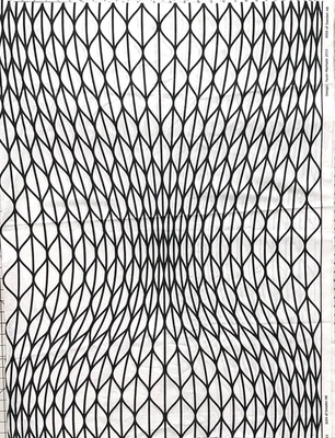 IKEA Paulin Machado 2013 Tela Negro Líneas Geométricas en Blanco 1-Yarda, 36x60 Foto 1 de 4