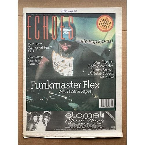 FUNKMASTER FLEX ECHOES MAGAZINE MARCH 3 1996 - FUNKMASTER FLEX cover with more i - Image 1 of 2