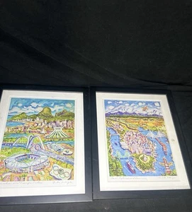 Paar Mike Savage Olympia Kunstdrucke - signiert und gerahmt - #380 - Bild 1 von 5