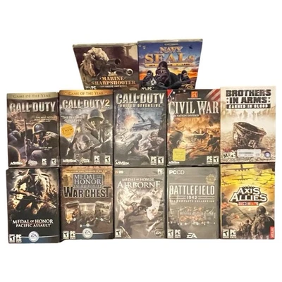 Big Box PC Game Lot (12) Call of Duty, Medal of Honor, Battlefield, Axis Allies - Image 1 of 4
