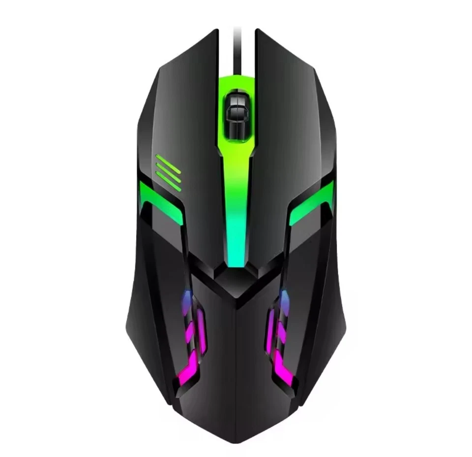 🔥RGB Gaming Mouse LED Optical USB Wired Mouse for Desktop PC Laptop 1200 DPI - Image 1 of 4