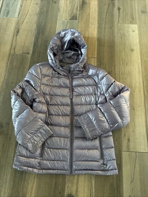 Andrew Marc Purple Quilted Packable Hooded Full Zip Puffer Jacket Xl - Image 1 of 4