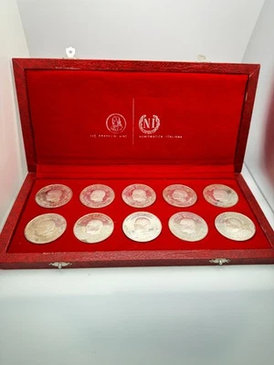1969 Habib Bourguiba Tunisia 10 Coin Proof 20g .925 Silver Franklin Mint w/ Box - Image 1 of 4