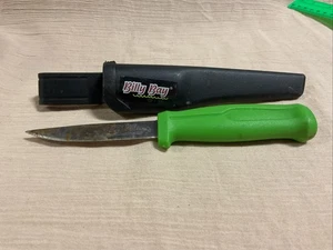 Vintage Billy Bay HiViz 3-3/4" Fishing Bait Knife With Belt Sheath - Picture 1 of 6