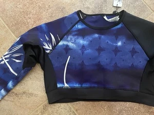Cropped Rash Guard Akela Surf Girls Size M (8-10) Long Sleeve Swimsuit Top NWT - Picture 1 of 8