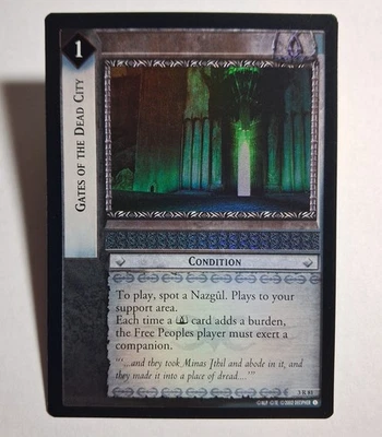 Decipher LOTR TCG Realms of the Elf-lords GATES OF THE DEAD CITY 3R81 FOIL NM - Image 1 of 2