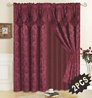 All American Collection New 4 Piece Drape Set with Attached Valance and Sheer