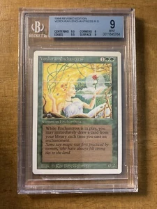 MTG ✨VERDURAN ENCHANTRESS✨ Revised Edition BGS Quad 9’s++ MINT RARE Creature - Picture 1 of 2