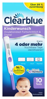 1 X Clearblue Test Ovulazione Fortschrittlich E Digitale 10er Set Teststaebchen - Imagen 1 de 2