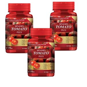 Tarros rojos Tomato plus Min & Min Gluta blanqueador de la piel del cabello nutritivo x 3 - Imagen 1 de 8