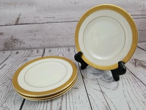 Syrakus China altes elfenbeinfarbenes Armband goldbeschnittene Brotteller 6 1/4" Menge 5 selten - Bild 1 von 12