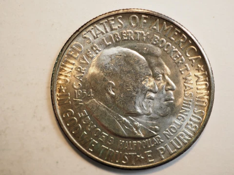 1954 S Washington-Carver Commemorative Silver Half Dollar - FREE SHIPPING! A0970 Cover