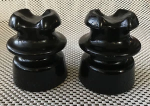 LOT OF 2 ~ VINTAGE WHITALL TATUM 512U DEEP AMBER ROOT BEER GLASS INSULATORS - Picture 1 of 15