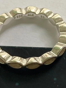 Genuine Pandora Sterling Silver White Enamel Twist Ring 190884EN23-50 - Picture 1 of 4