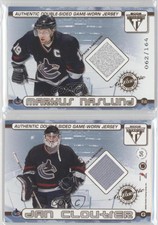 2001 Pacific Private Stock Titanium Variation Markus Naslund Dan Cloutier Patch