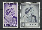 Cyprus 1948 Royal Silver Wedding Set Of 2, Sg 166/167, Lm/Mint. {M5-16}