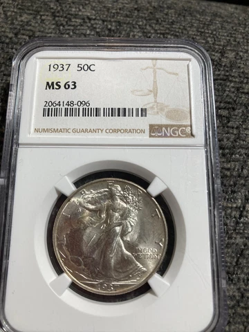 1937 P NGC MS63 | Silver Walking Liberty Half White Nice +++ Cover