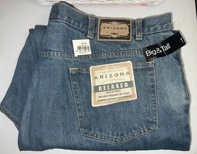 NWT Arizona 46" x 34" Relaxed Fit Jeans Classic 5 Pocket 100% Denim Medium Wash - Image 1 of 4