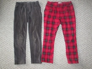 THE CHILDREN'S PLACE GIRL PRETTY GREY RED BLACK TWO PAIR PANTS LOT SIZE 4 XS - Picture 1 of 2