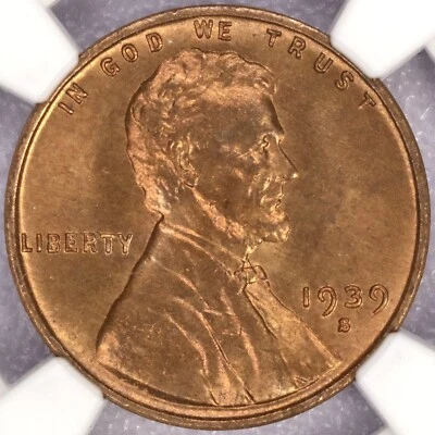 1939-S 1c Lincoln Wheat Cent - NGC MS 66+ RD - Image 1 of 4