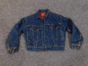 vintage levis boys youth denim jacket medium carpet lined made in usa 90s - Picture 1 of 16