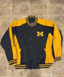 Vintage Steve & Barry’s Michigan Wolverines Mens Bomber Jacket Full zip Coat XXL - Picture 1 of 12