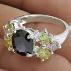 Mothers Day Gift 925 Silver Cubic Zirconia Cocktail Bohemian Ring Size 7 Y12
