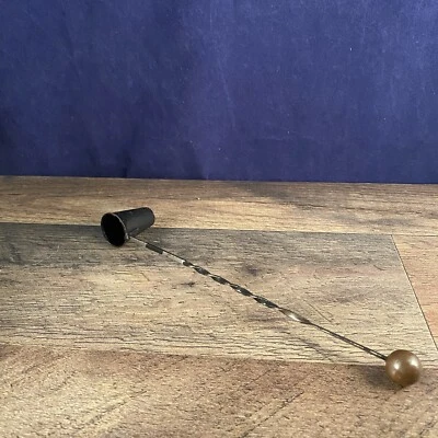 Tampón de velas estilo rústico extremo de bola de cobre mango retorcido de colección 1" W x 8,75" L Foto 1 de 4