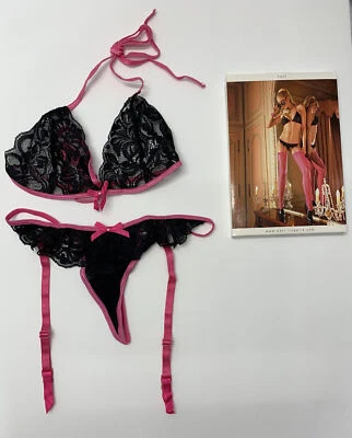 Baci Lingerie Women’s Panty Set One Size Pink & Black Sexy  - Image 1 of 3