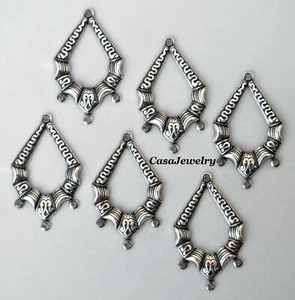 #1827 ANTIKER .925 STERLINGSILBER PLATTIERTER FILIGRANER 4 RING KRONLEUCHTER - 6 Stück - Bild 1 von 2