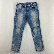 Arizona Jean Co. Jegging Women's 17 Blue Cotton Blend Acid Wash Distressed