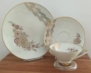 Vintage 100 Jahre Bareuther Waldsassen Bavaria Tasse Untertasse & Teller Trio  - Bild 1 von 24