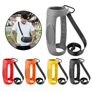Silicone Cover Carry Case for JBL Charge 5 Bluetooth Speaker with Shoulder Strap - Picture 1 of 19