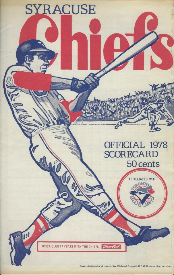 1978 Syracuse Chiefs v Columbus Clippers International League Scorecard Ainge - Image 1 of 3