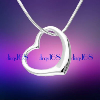 Pingente de coração de amor aberto prata esterlina 925 #SEM MANCHAS# + colar H855 - Imagem 1 de 2